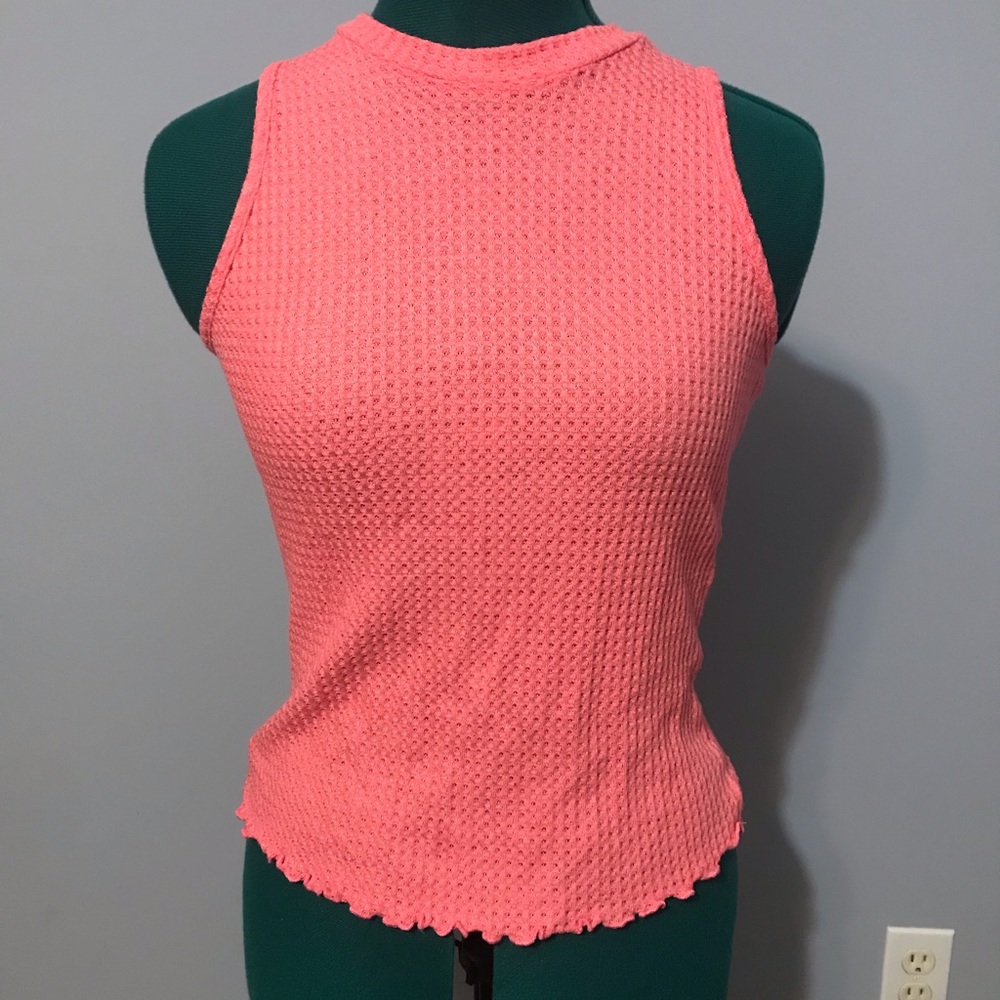 Pink Crewneck Fitted Tank